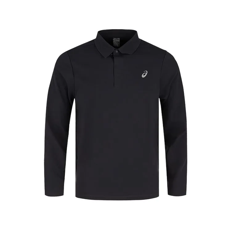 ASICS Polo Shirts Men's Black Polo Collar Moderate Other