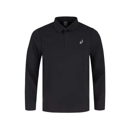 ASICS Polo Shirts Men's Black Polo Collar Moderate Other