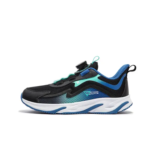 Xtep Shunying Lightweight, soft, comfortable and versatile, shock-absorbing and wear-resistant, children's running shoes, black and blue, teenagers