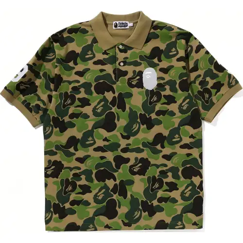 Bape Abc Camo Pile Jacquard Relaxed Fit Polo Shirt