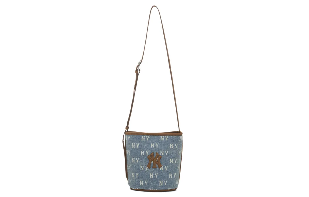 MLB New York Yankees Polyester Bucket Bag Crossbody Bag Shoulder Bag Regular Women's Blue