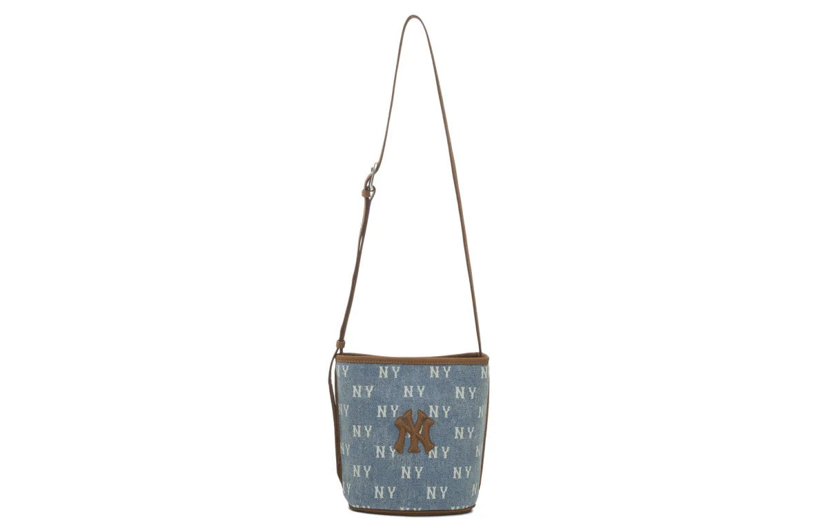 MLB New York Yankees Polyester Bucket Bag Crossbody Bag Shoulder Bag Regular Women's Blue