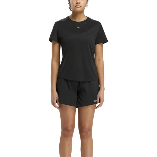 Reebok T Shirts Women's Black Crew Neck Moderate