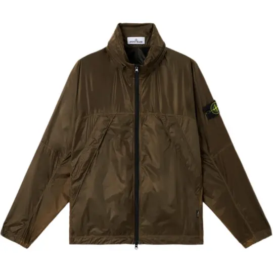 Stone Island concealed-hood zip-up windbreaker