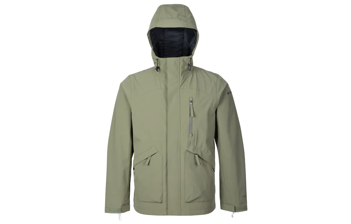 Columbia Hiking Waterproof And Windproof Windbreaker Jacket Men's Army Green