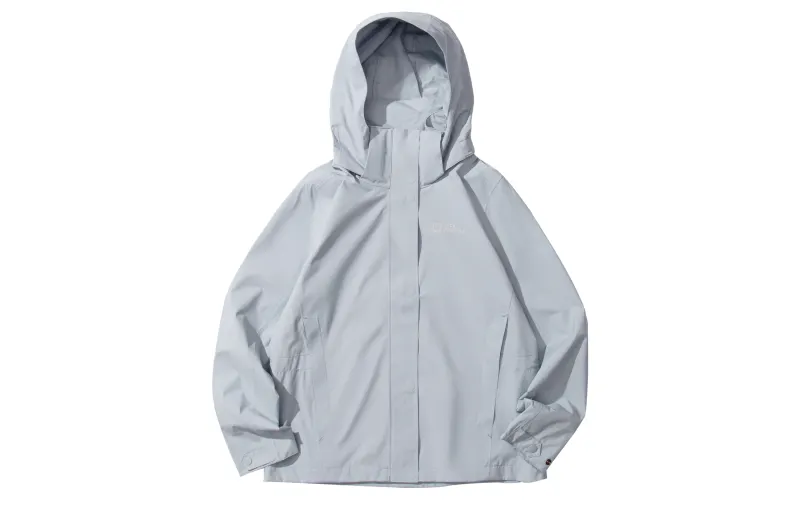Jack Wolfskin KARANA treasure solid color breathable removable hood single layer hard shell outdoor hiking waterproof windproof and water repellent lightweight jacket women's style