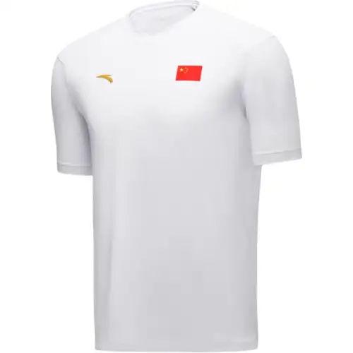 ANTA T Shirts Unisex Snowflake White V Neck Moderate Straight Fit