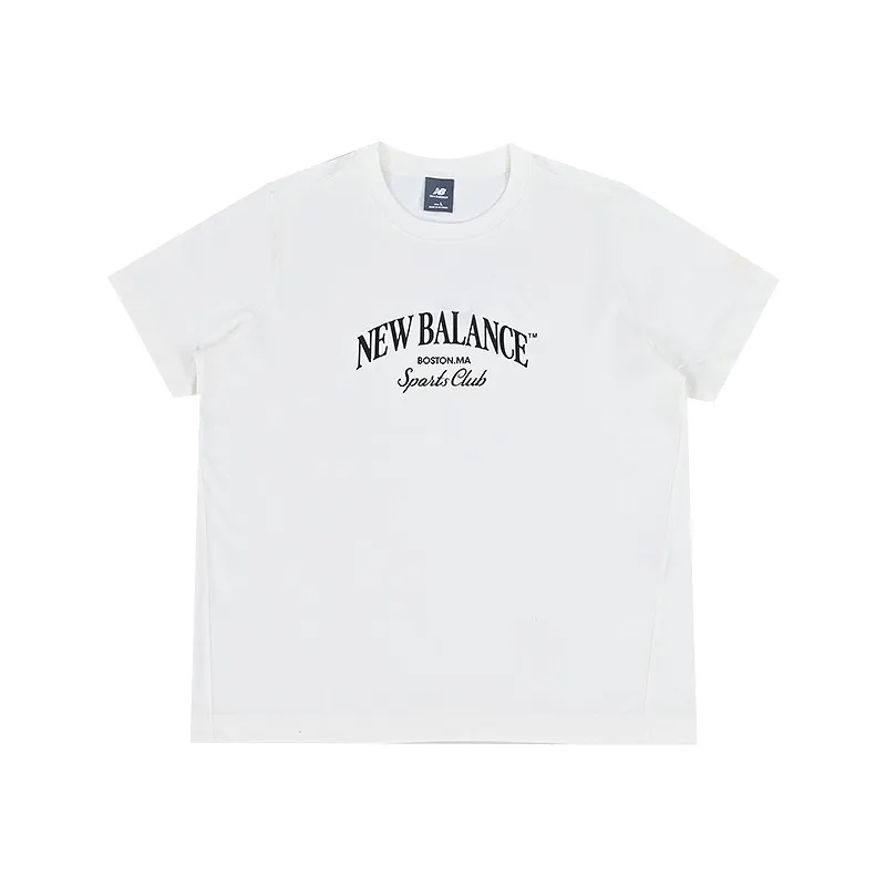 New Balance T-Shirts Women's Ivory White Crew Neck Moderate Other