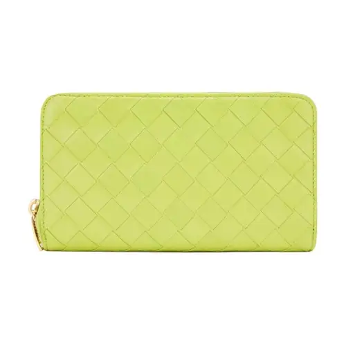 Bottega Veneta Sheepskin Wallet Large Women's Kiwi Green
