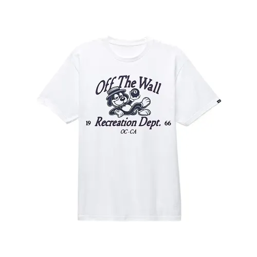 Vans T Shirts Men's White Crew Neck Moderate Straight Fit