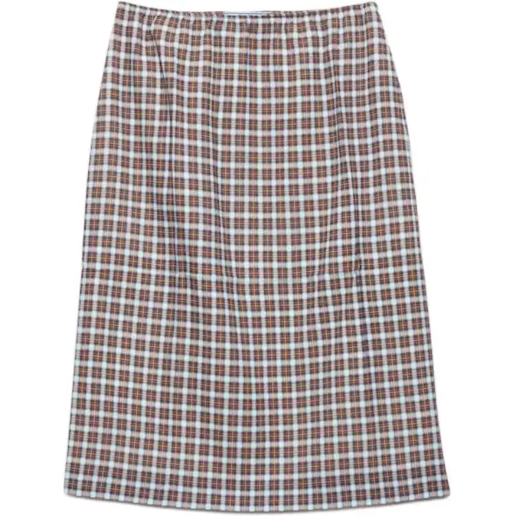 Prada check-print midi skirt