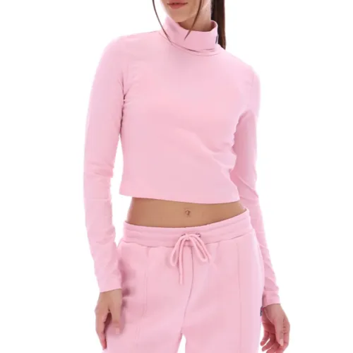 FILA T Shirts Women's Pink Turtleneck Moderate