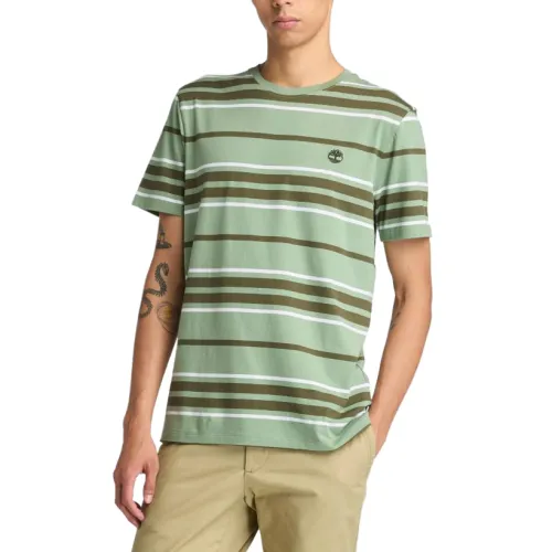 Timberland T Shirts Men's Blue Crew Neck Moderate Straight Fit