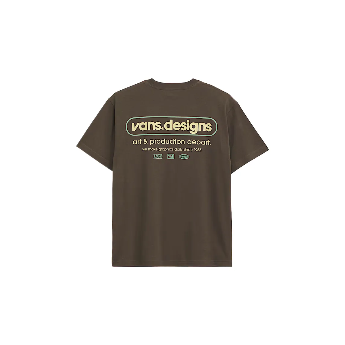 Vans T-Shirts Men's Brown Crew Neck Moderate Straight Fit