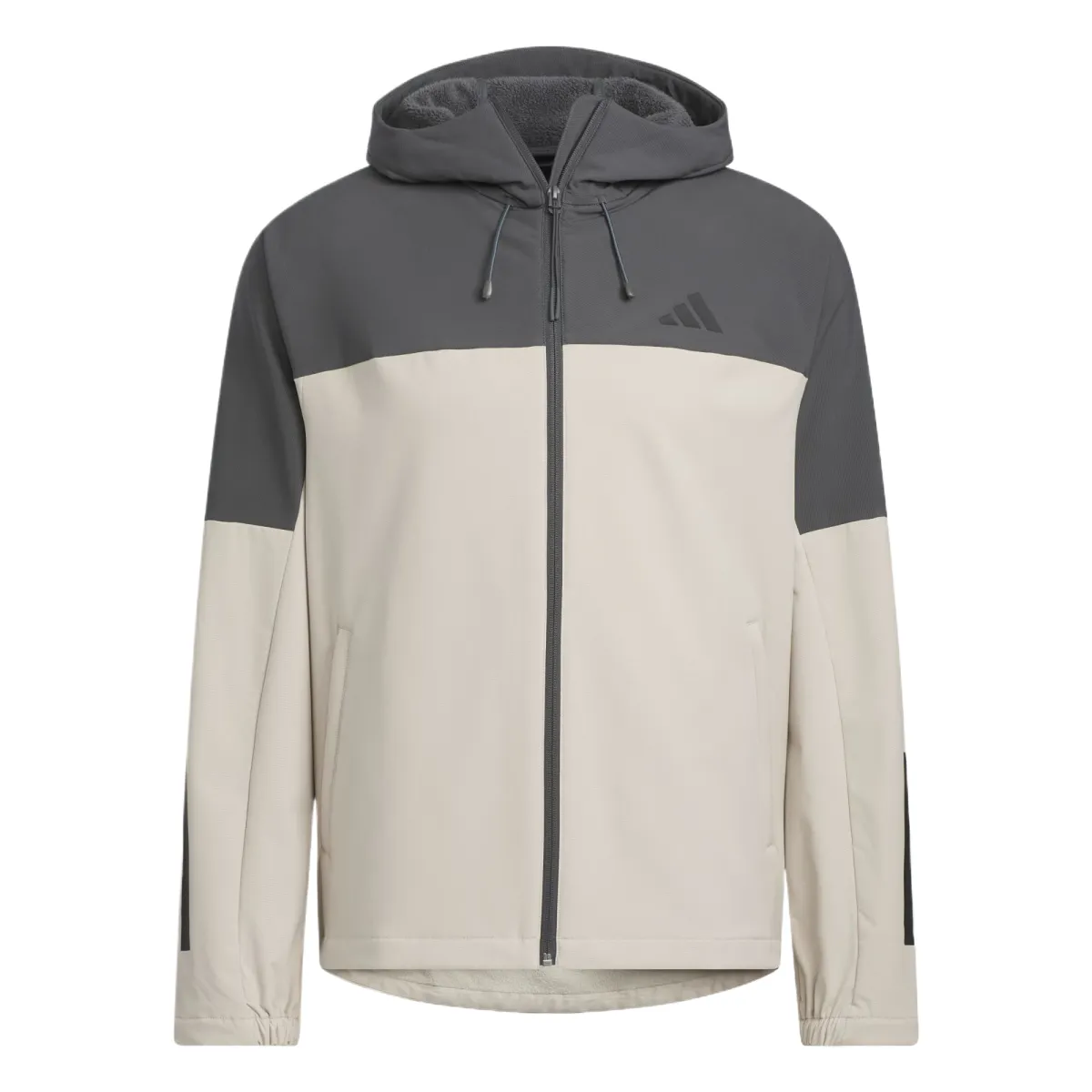 Adidas Softshell Sports Fleece Lined Hooded Comfortable Jacket Unisex Beige