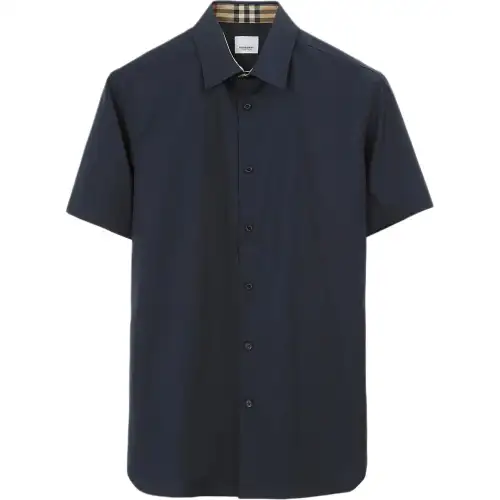 Burberry logo-embroidered cotton shirt