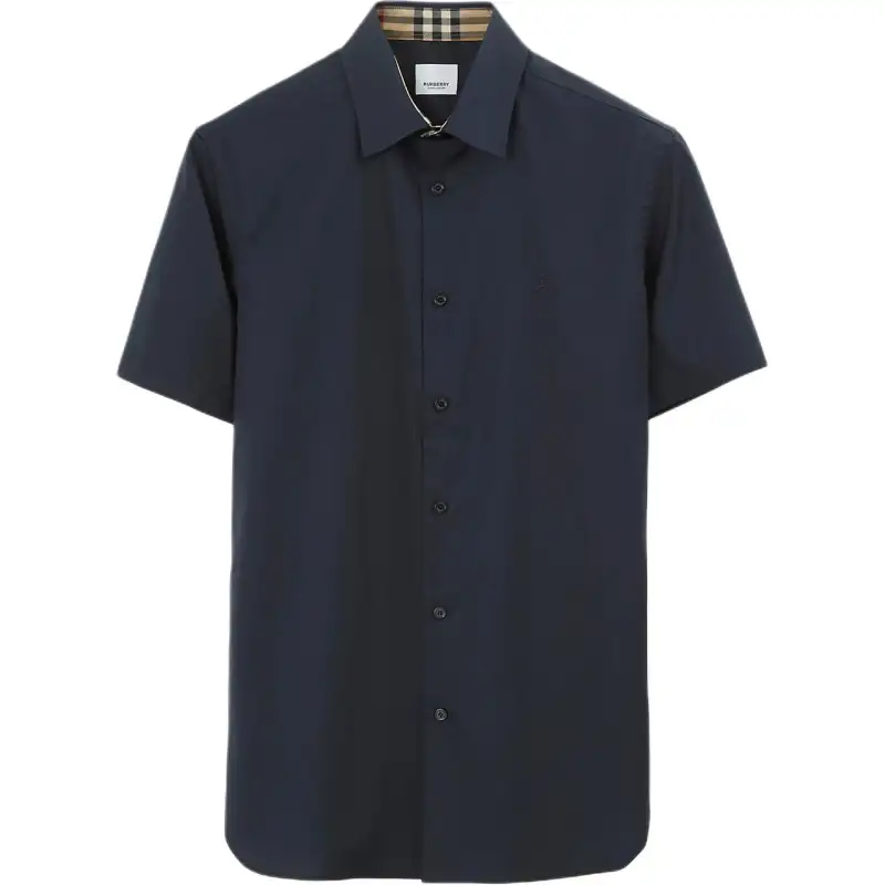 Burberry logo-embroidered cotton shirt