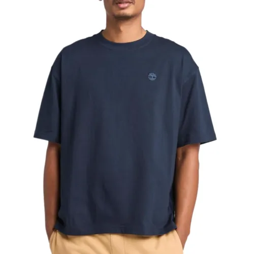 Timberland T Shirts Men's Marine Blue Crew Neck Moderate