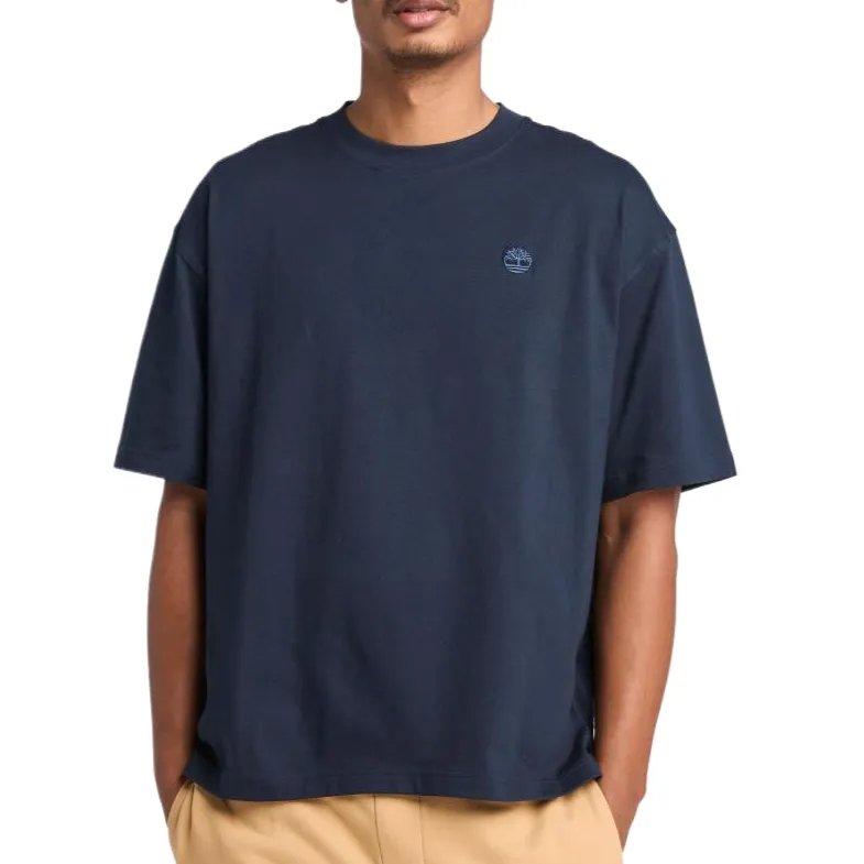 Timberland T Shirts Men's Marine Blue Crew Neck Moderate