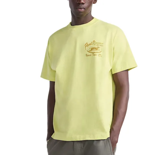 Vans T Shirts Men's Yellow Crew Neck Moderate