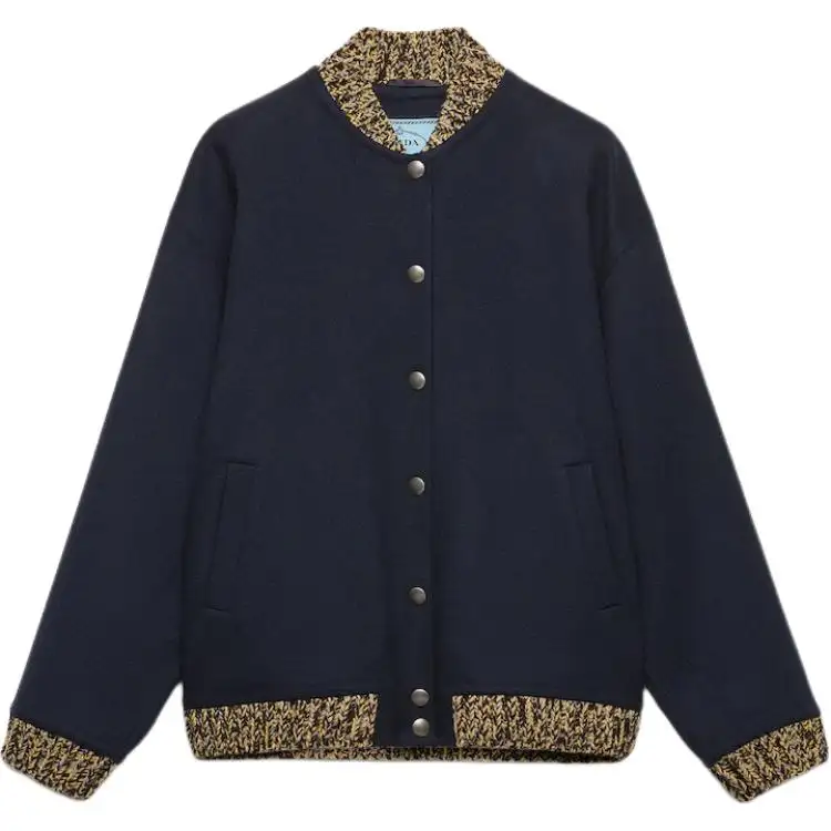 Prada knit-trimmed wool bomber jacket