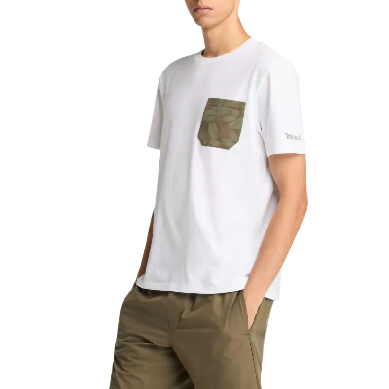 Timberland T Shirts Men's White Crew Neck Moderate