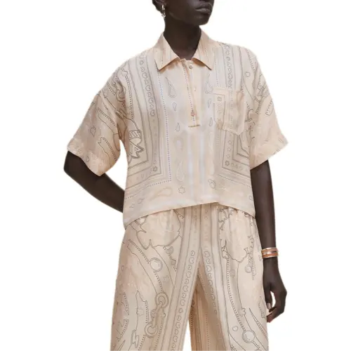 HERMES Shirts Women's Pearl White Moderate