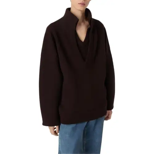 Bottega Veneta Sweaters Men's Ebony V Neck Moderate Other