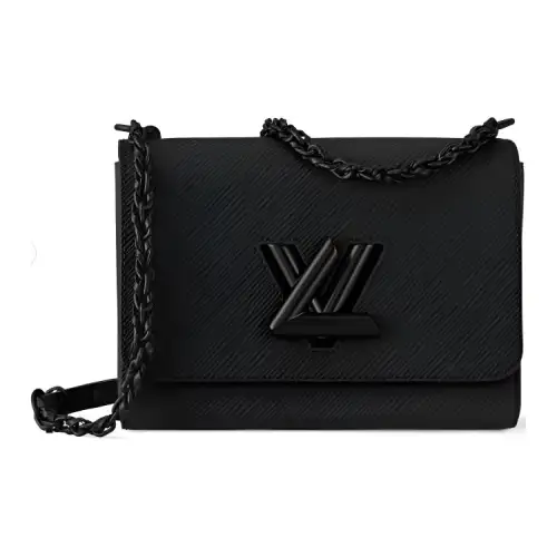 LOUIS VUITTON Twist Leather Small Square Bag Handbag, Shoulder Bag Regular Women's Black