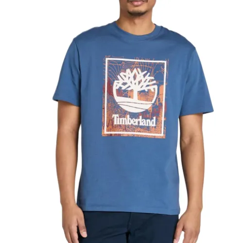 Timberland T Shirts Men's Blue Crew Neck Moderate