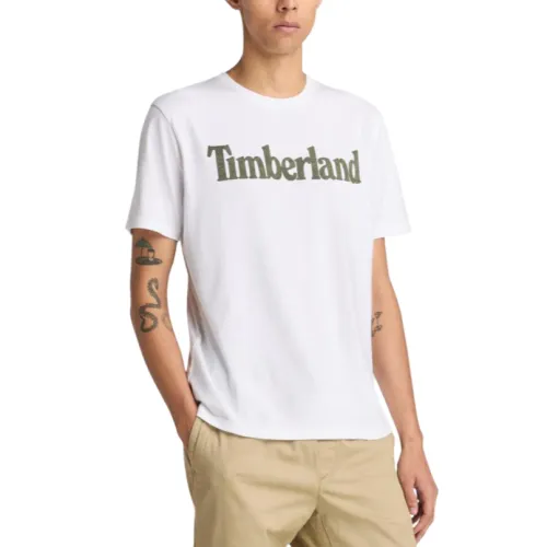 Timberland T Shirts Men's White Crew Neck Moderate Straight Fit