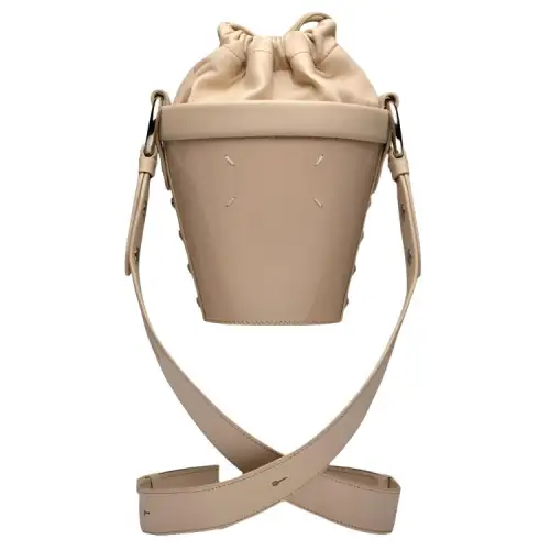Maison Margiela Cow Leather Bucket Bags Crossbody Bag, Shoulder Bag Mini Women's Apricot