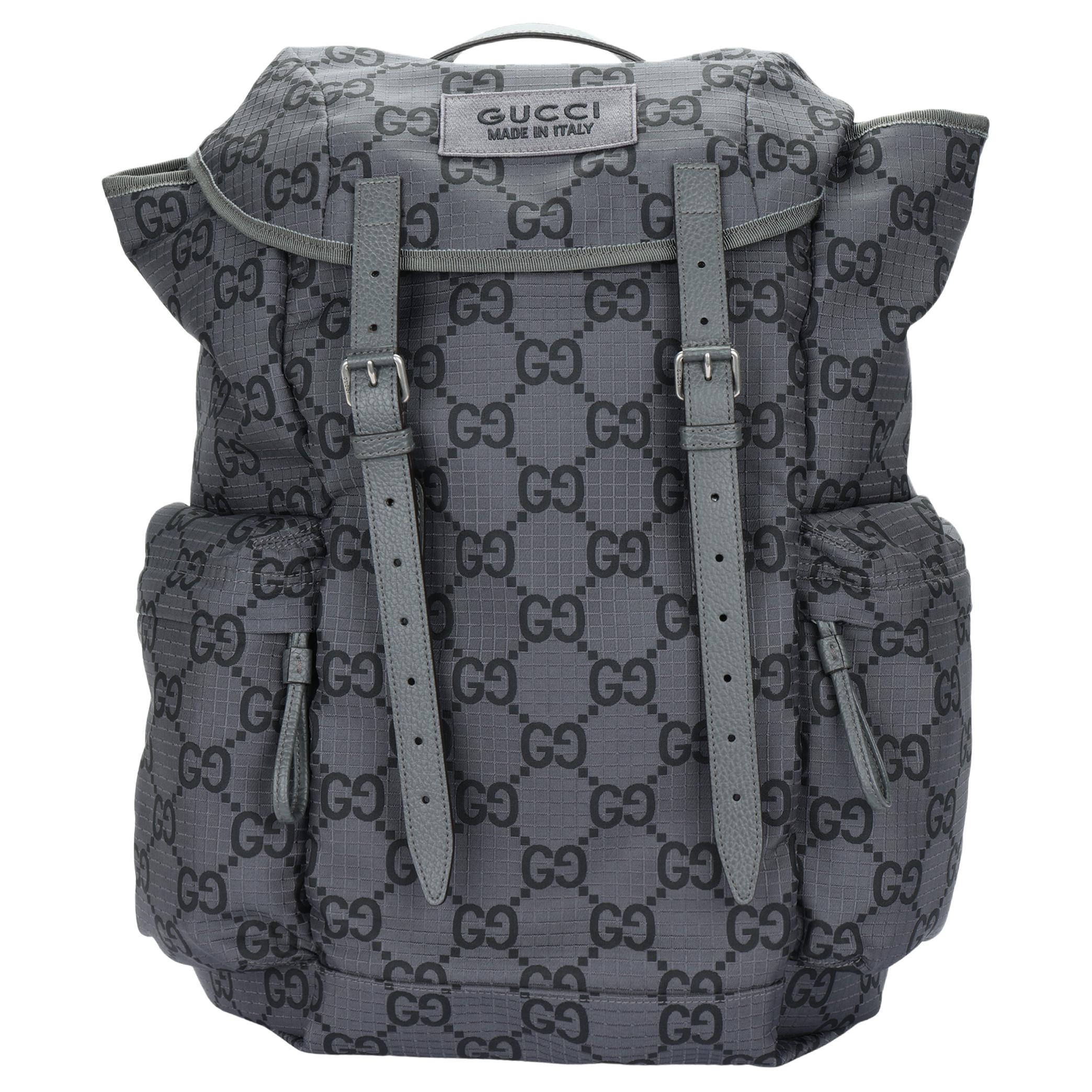 Мужской рюкзак Gucci (серо-черный)
