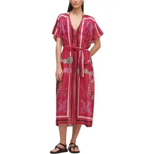 HERMES Shawls Women's Rose Red Moderate