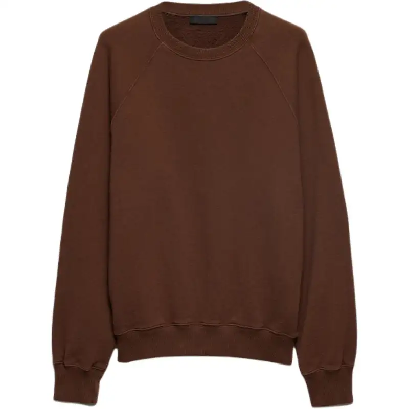 PRADA Sweatshirts Men's Brown Crew Neck Moderate Regular