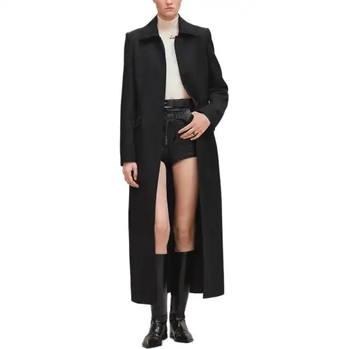 HERMES Coats Women's Black Lapel Moderate