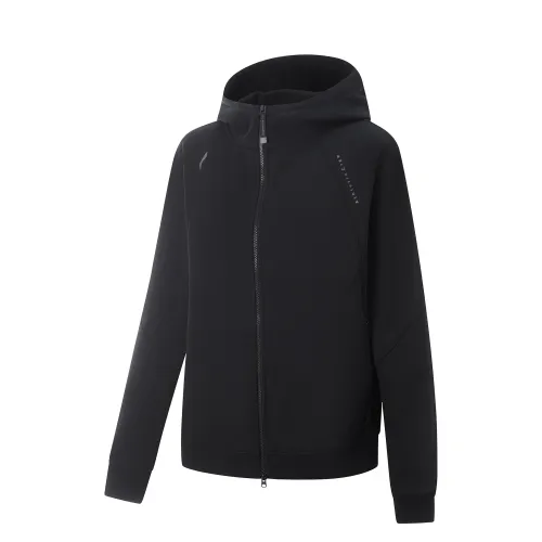 Li Ning Fitness Series Fleece Lined Thermal Antibacterial Anti Static Athleisure Loose Fit Hooded Jackets & Coats