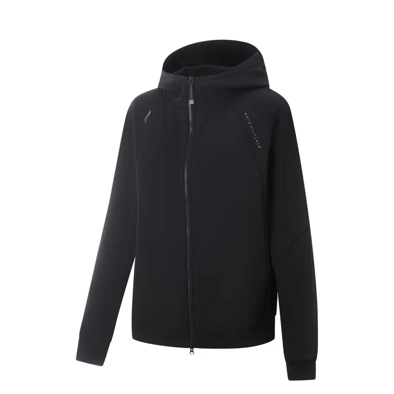 Li Ning Fitness Series Fleece Lined Thermal Antibacterial Anti Static Athleisure Loose Fit Hooded Jackets & Coats