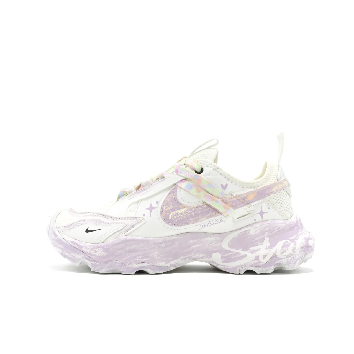 Nike TC 7900 Abrasion Resistant Height Increasing Low top Casual Shoes Women's White Purple