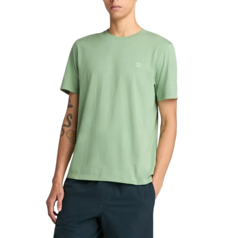 Timberland T Shirts Men's Light Green Crew Neck Moderate