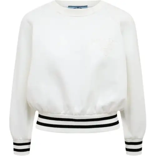 PRADA Sweatshirts Women's White Crew Neck Moderate