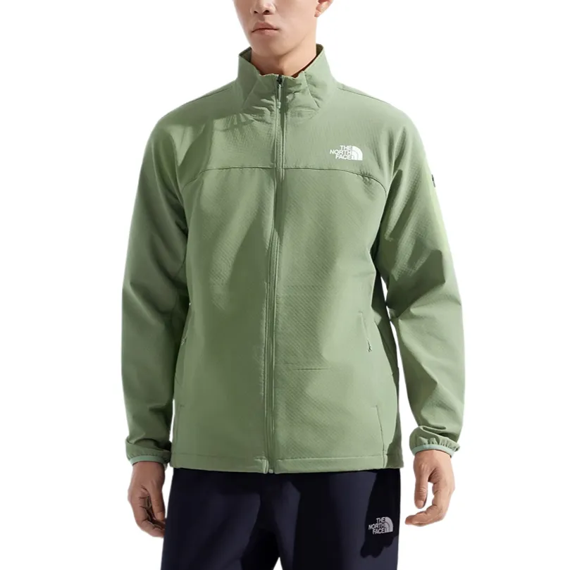 THE NORTH FACE Jackets Men's Green Stand Collar Moderate Straight Fit