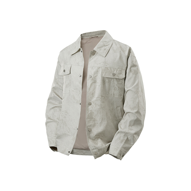 Heilan House HLA Mountains Are Not High Series Classic Lapel Workwear Style American High Street Retro Handsome Style Urban Youth High-end Versatile Commuting and Work Fashion Exquisite Print Casual Simple Crisp Comfort Dating Jacket Men's Style
