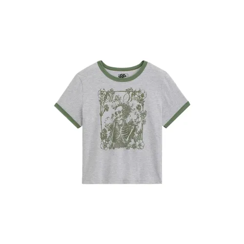 Vans T Shirts Women's Gray Crew Neck Moderate Straight Fit