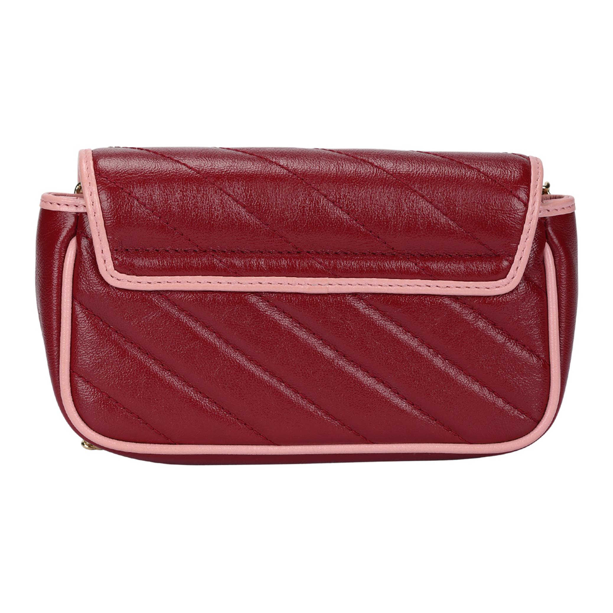 Сумка Gucci GG Marmont Logo (красно-розовая) — фото 3