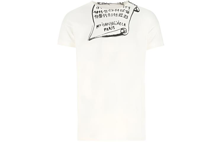 Мужская футболка Maison Margiela Letter Print (белая)