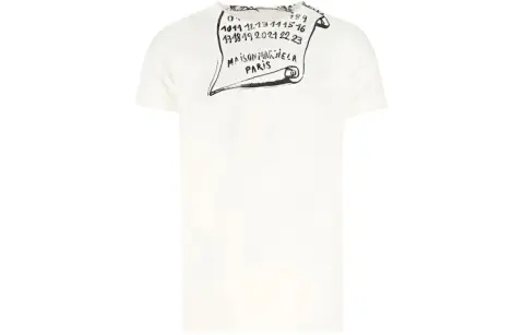 Maison Margiela T-Shirts Men's White Crew Neck Moderate Straight Fit