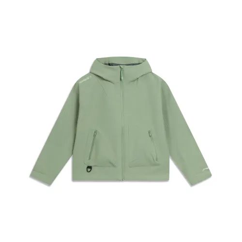 Li Ning Jackets Women's Grass Green 3 Hooded Moderate Other