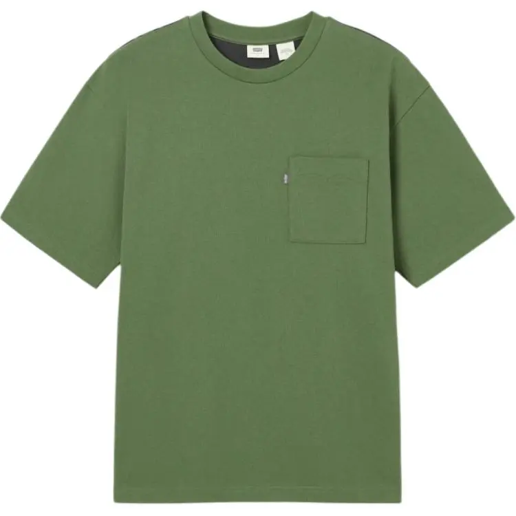 Levi's T-Shirts Men's Olive Green Crew Neck Moderate
