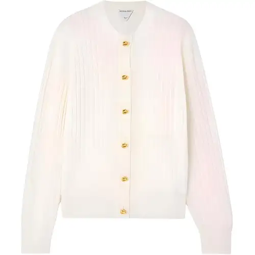 Bottega Veneta Ribbed Knit Crewneck Cardigan